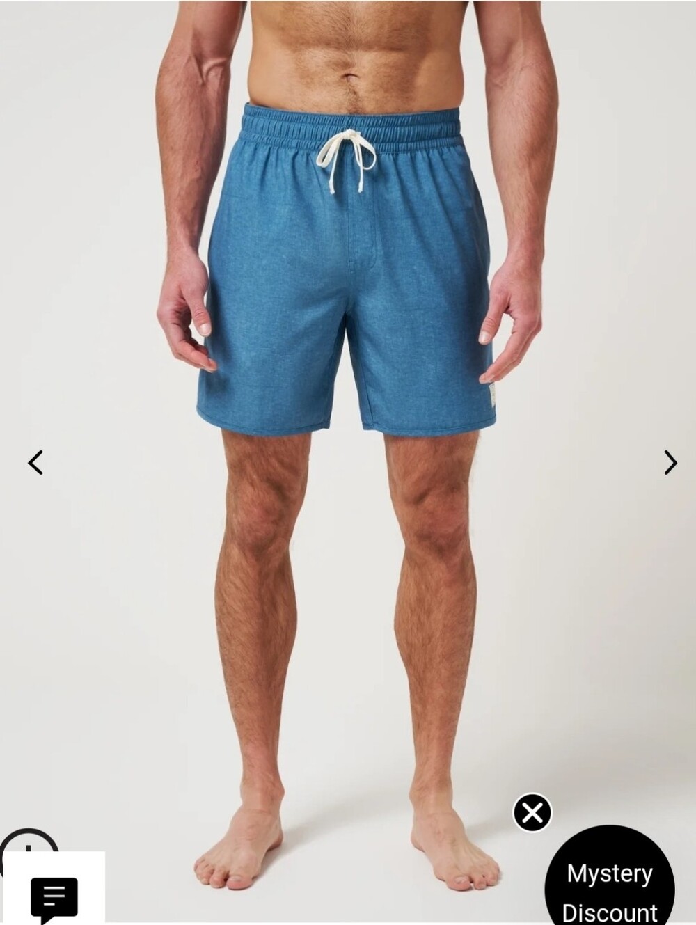 Travis Mathew Teal Blue Swim Shorts with White Drawstring